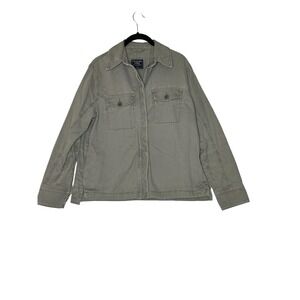 Abercrombie & Fitch Womens‎ Cotton Military Utility Jacket Small Y2K Olive Green